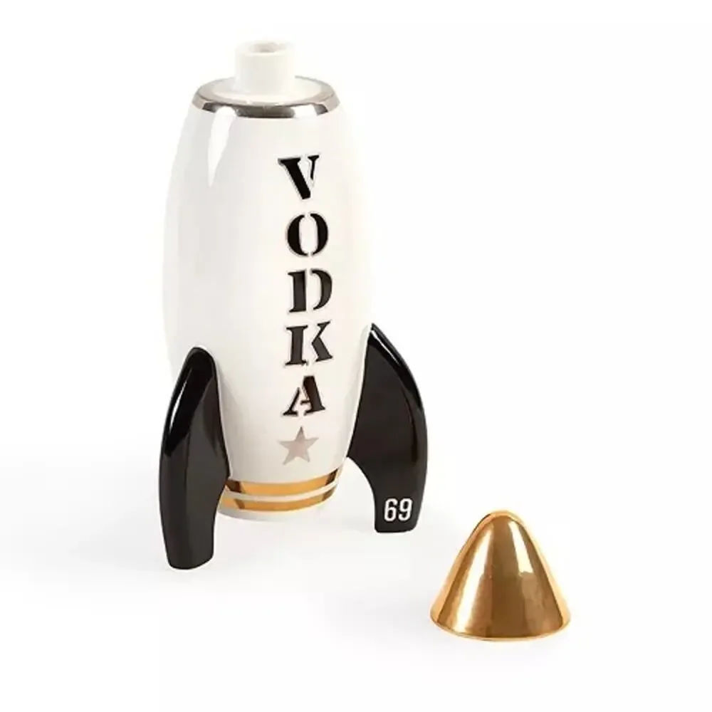 Jonathan Adler 24K Gold Detailed Vodka Rocket Decanter